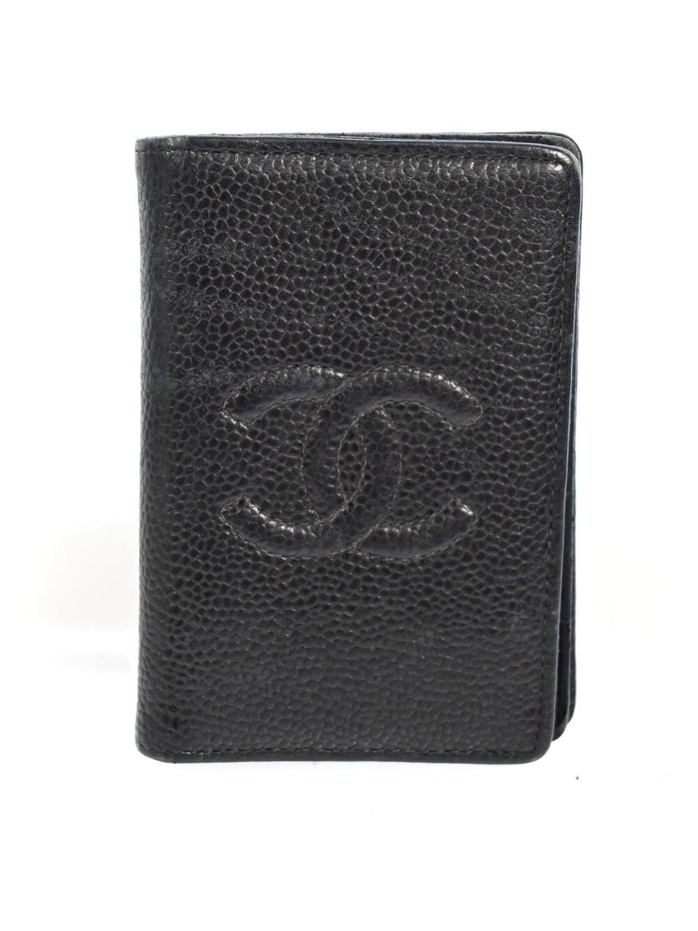 Auth Chanel Leather Cc Logo Card Case #259259C26B